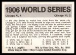 1971 Fleer World Series #4   1906 White Sox / Cubs Back Thumbnail