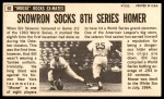 1964 Topps Giants #60 Bill Skowron Back Thumbnail