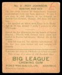 1933 World Wide Gum #8  Roy Johnson    Back Thumbnail