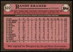 1989 Topps #522  Randy Kramer  Back Thumbnail