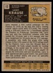 1971 Topps #12  Larry Krause  Back Thumbnail