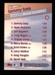 1999 Topps #229   -  Sammy Sosa NL Runs Leaders Back Thumbnail