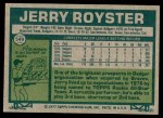 1977 Topps #549  Jerry Royster  Back Thumbnail