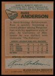 1978 Topps #156  Russ Anderson  Back Thumbnail