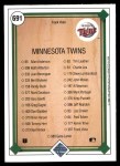 1989 Upper Deck #691   -  Frank Viola Minnesota Twins Team Back Thumbnail