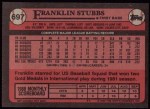 1989 Topps #697  Franklin Stubbs  Back Thumbnail