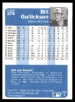 1984 Fleer #276  Bill Gullickson  Back Thumbnail