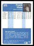 1984 Fleer #575  Frank Viola  Back Thumbnail