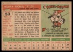 1955 Topps #53 Bill Taylor Back Thumbnail