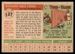 1955 Topps #127 Dale Long Back Thumbnail