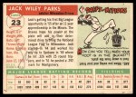 1955 Topps #23 Jack Parks Back Thumbnail