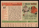 1955 Topps #87 Frank House Back Thumbnail