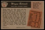 1955 Bowman #36 Wayne Belardi Back Thumbnail
