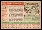 1955 Topps #13 Fred Marsh Back Thumbnail