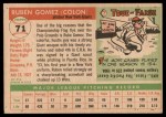 1955 Topps #71 Ruben Gomez Back Thumbnail