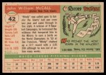 1955 Topps #42 Windy McCall Back Thumbnail
