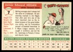 1955 Topps #7 Jim Hegan Back Thumbnail