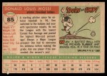 1955 Topps #85 Don Mossi Back Thumbnail