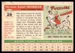 1955 Topps #29 Herm Wehmeier Back Thumbnail