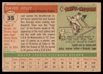 1955 Topps #35 Dave Jolly Back Thumbnail