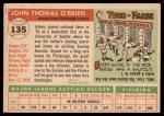 1955 Topps #135 John O'Brien Back Thumbnail