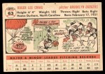 1956 Topps #63 Roger Craig Back Thumbnail