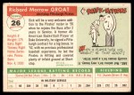 1955 Topps #26 Dick Groat Back Thumbnail