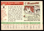 1955 Topps #8 Hal W. Smith Back Thumbnail