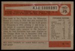 1954 Bowman #75 Max Surkont Back Thumbnail