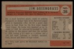 1954 Bowman #28 ERR Jim Greengrass Back Thumbnail