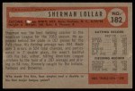 1954 Bowman #182 Sherm Lollar Back Thumbnail