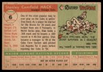 1955 Topps #6 Stan Hack Back Thumbnail