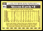 1990 Topps Traded #25 T Storm Davis  Back Thumbnail