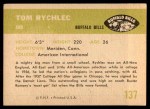 1961 Fleer #137  Tom Rychlec  Back Thumbnail