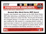 2004 Topps #733   -  Josh Beckett World Series MVP Back Thumbnail