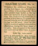 1935 Diamond Stars #51  Burgess Whitehead  Back Thumbnail