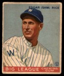 1933 Goudey #134 Sam Rice Front Thumbnail