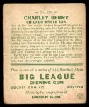 1933 Goudey #184  Charley Berry  Back Thumbnail