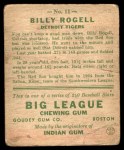 1933 Goudey #11  Billy Rogell  Back Thumbnail