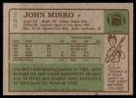 1984 Topps #285  John Misko  Back Thumbnail