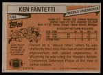 1981 Topps #142  Ken Fantetti  Back Thumbnail