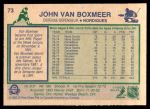 1983 O-Pee-Chee #73  John Van Boxmeer  Back Thumbnail