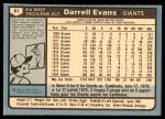 1980 O-Pee-Chee #81  Darrell Evans  Back Thumbnail