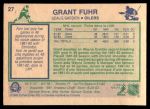 1983 O-Pee-Chee #27  Grant Fuhr  Back Thumbnail