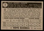 1952 Topps #11 Phil Rizzuto Back Thumbnail