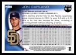 2010 Topps Update #166  Jon Garland  Back Thumbnail