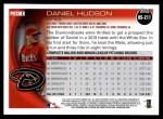 2010 Topps Update #211  Daniel Hudson  Back Thumbnail