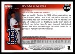 2010 Topps Update #323  Ryan Kalish  Back Thumbnail