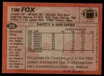 1983 Topps #375  Tim Fox  Back Thumbnail