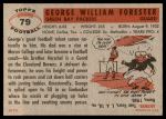 1956 Topps #79  Bill Forester  Back Thumbnail